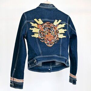 Custom Embellished Sergio Valente Denim Jacket Size M